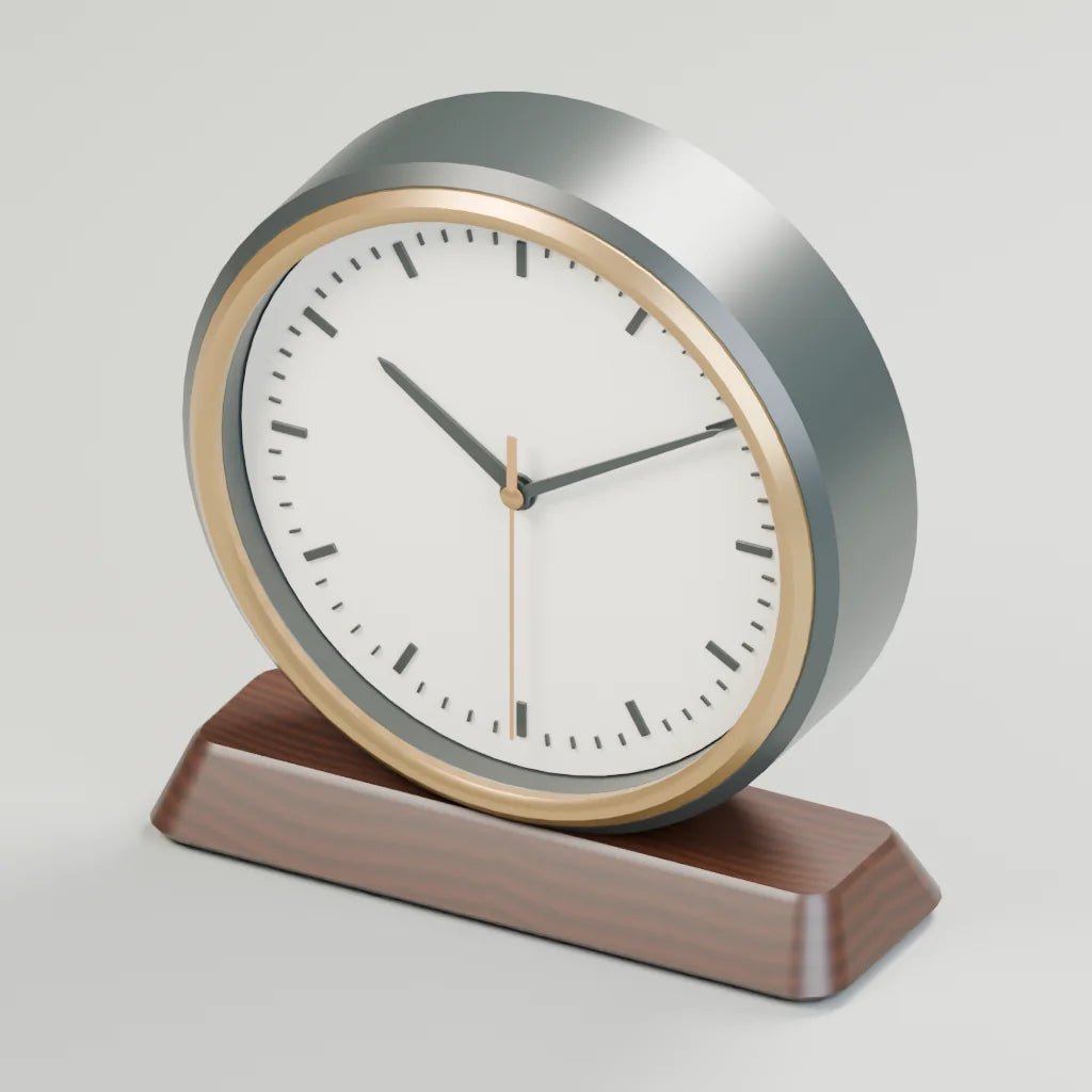 Meridian desk clock, Atelier Workspaces 3D asset, studio render