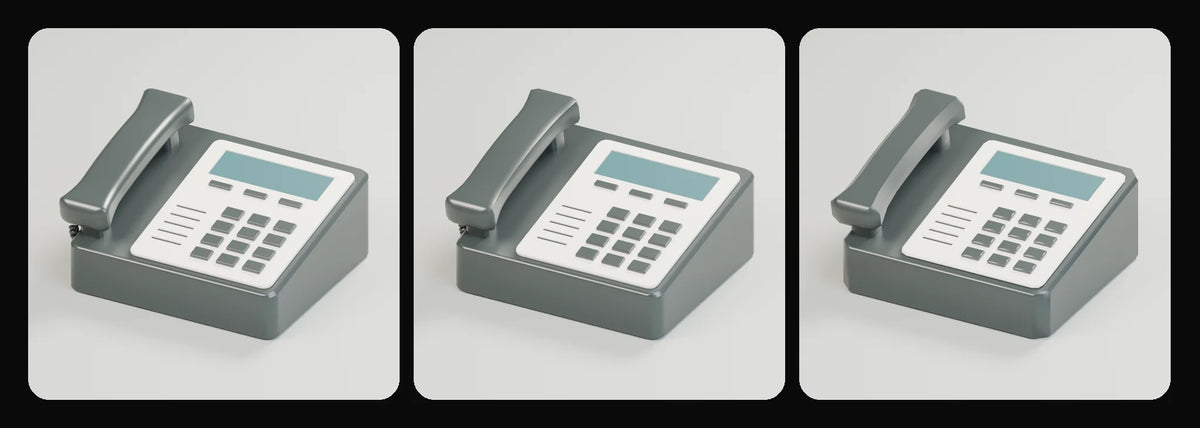 Connect desk phone in its three geometry profiles: Studio, Realtime and Low-poly, left to right