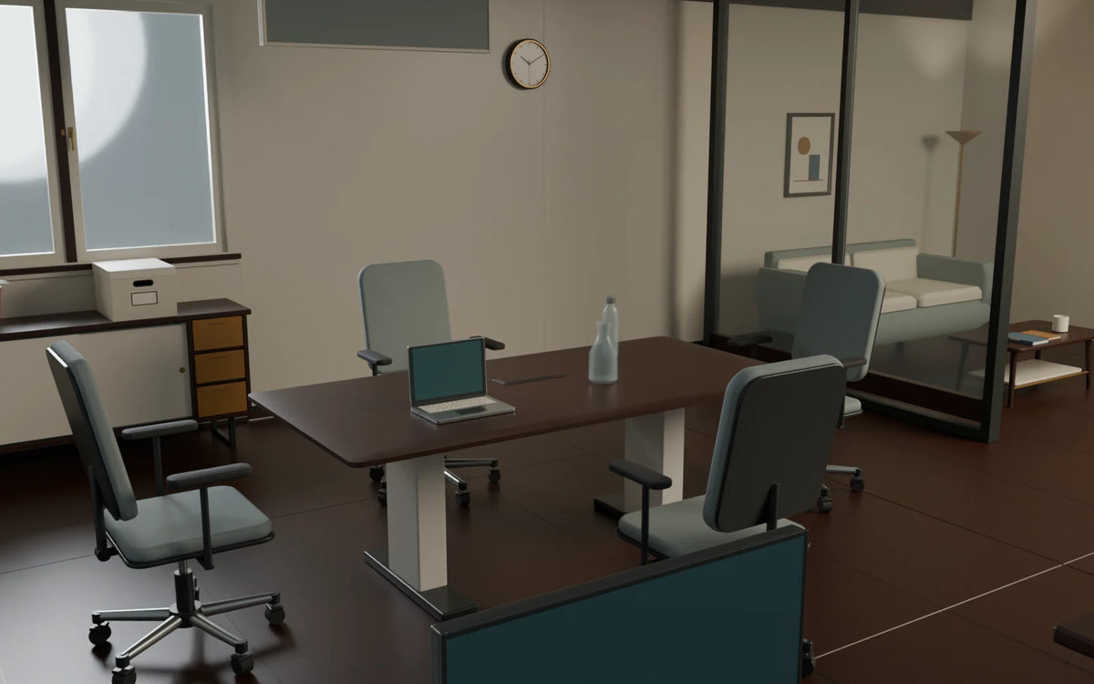 Open Workspace scene from Atelier Workspaces, close-up detail (render of the delivered scene)