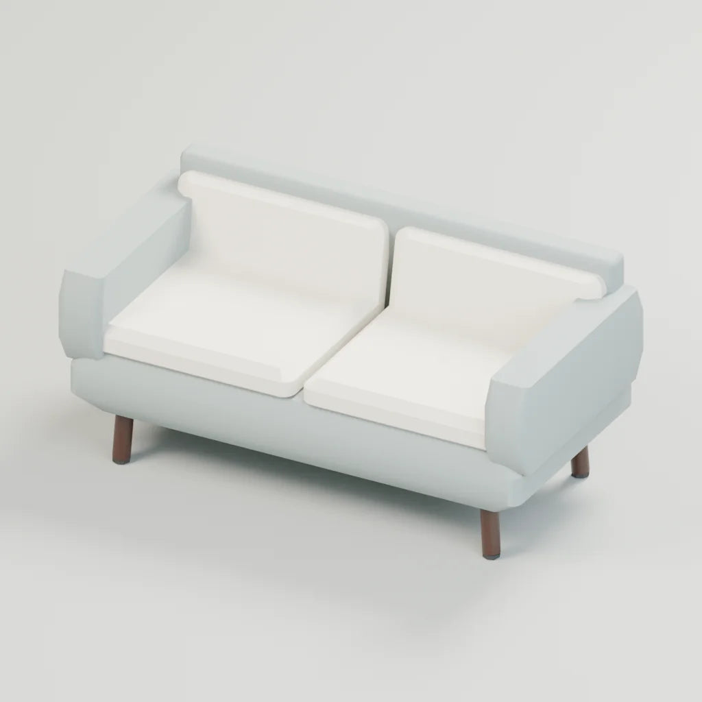 Gather two-seat sofa, Atelier Workspaces 3D asset, studio render