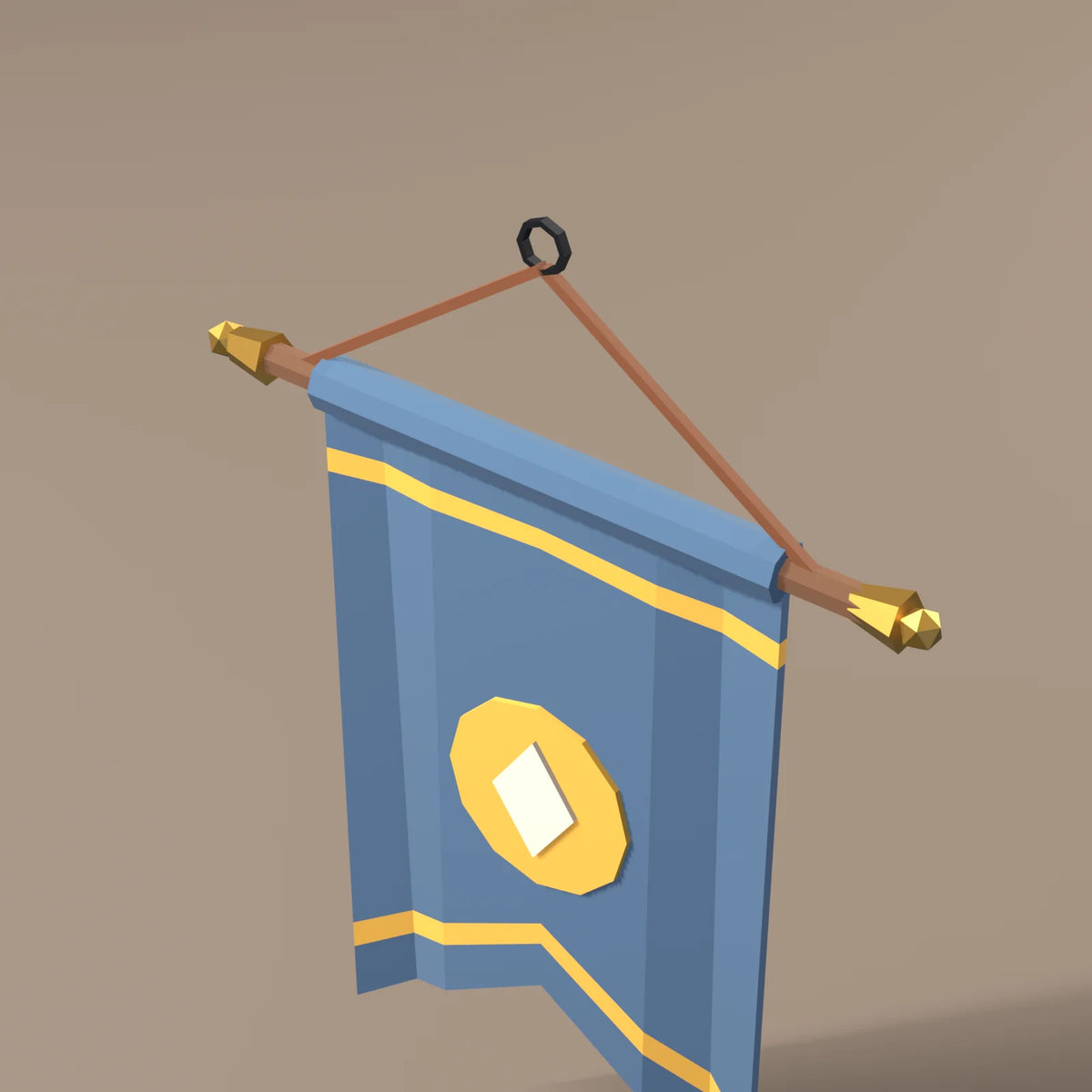 Hanging cloth banner, close-up detail render