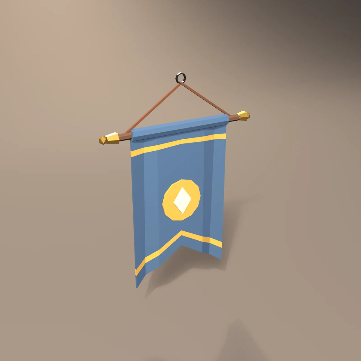 Hanging cloth banner, Hearth & Hollow 3D asset, studio render
