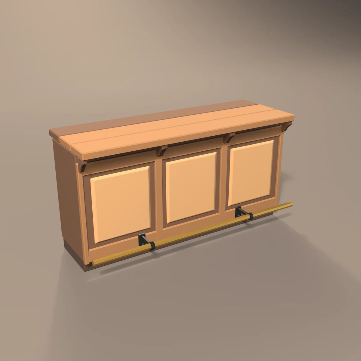 Bar counter section, Hearth & Hollow 3D asset, studio render
