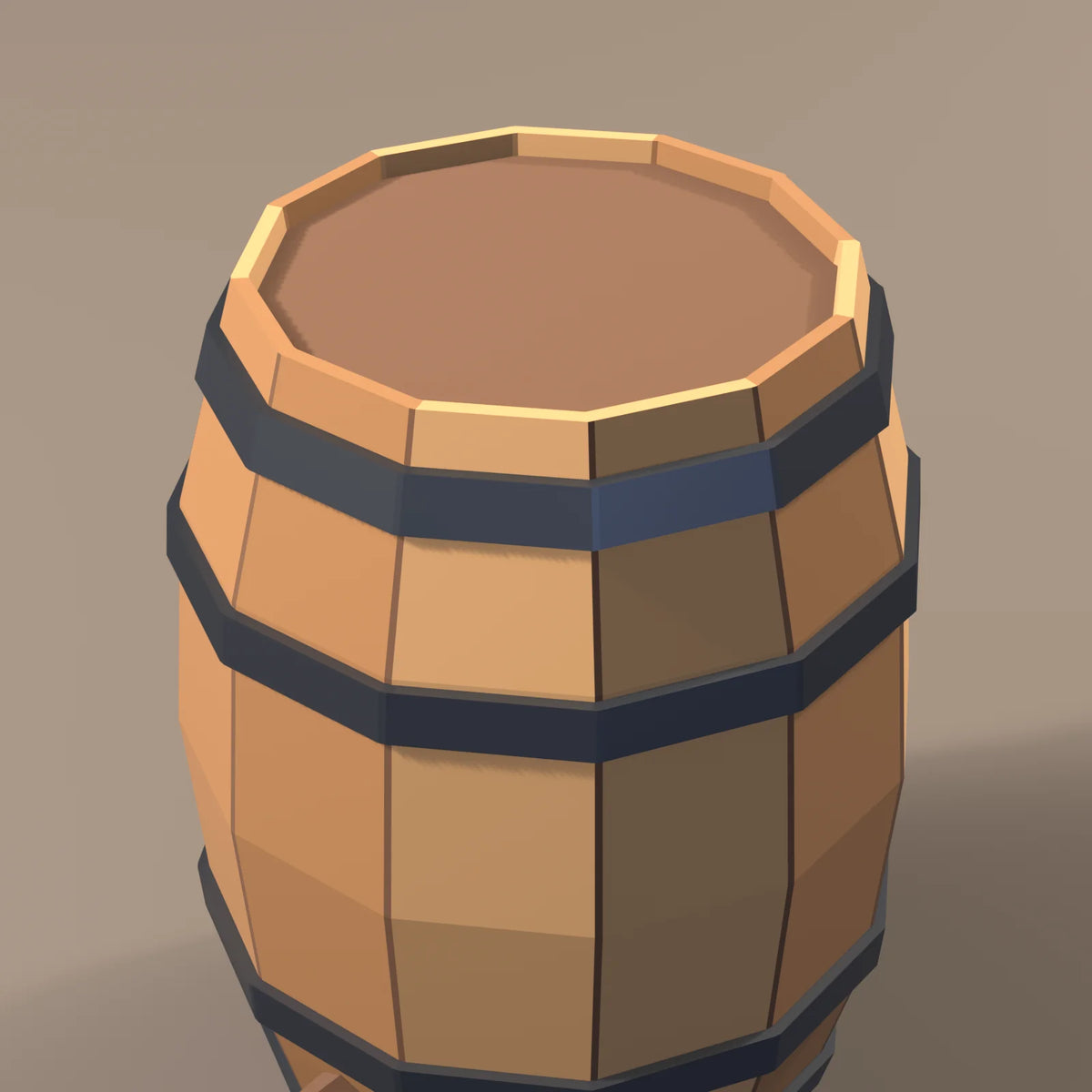 Oak ale barrel, close-up detail render