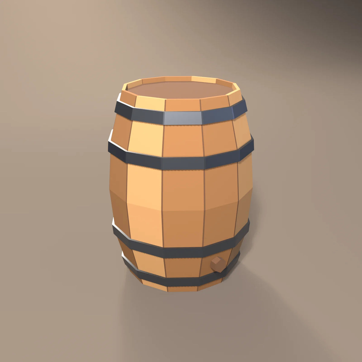 Oak ale barrel, Hearth & Hollow 3D asset, studio render