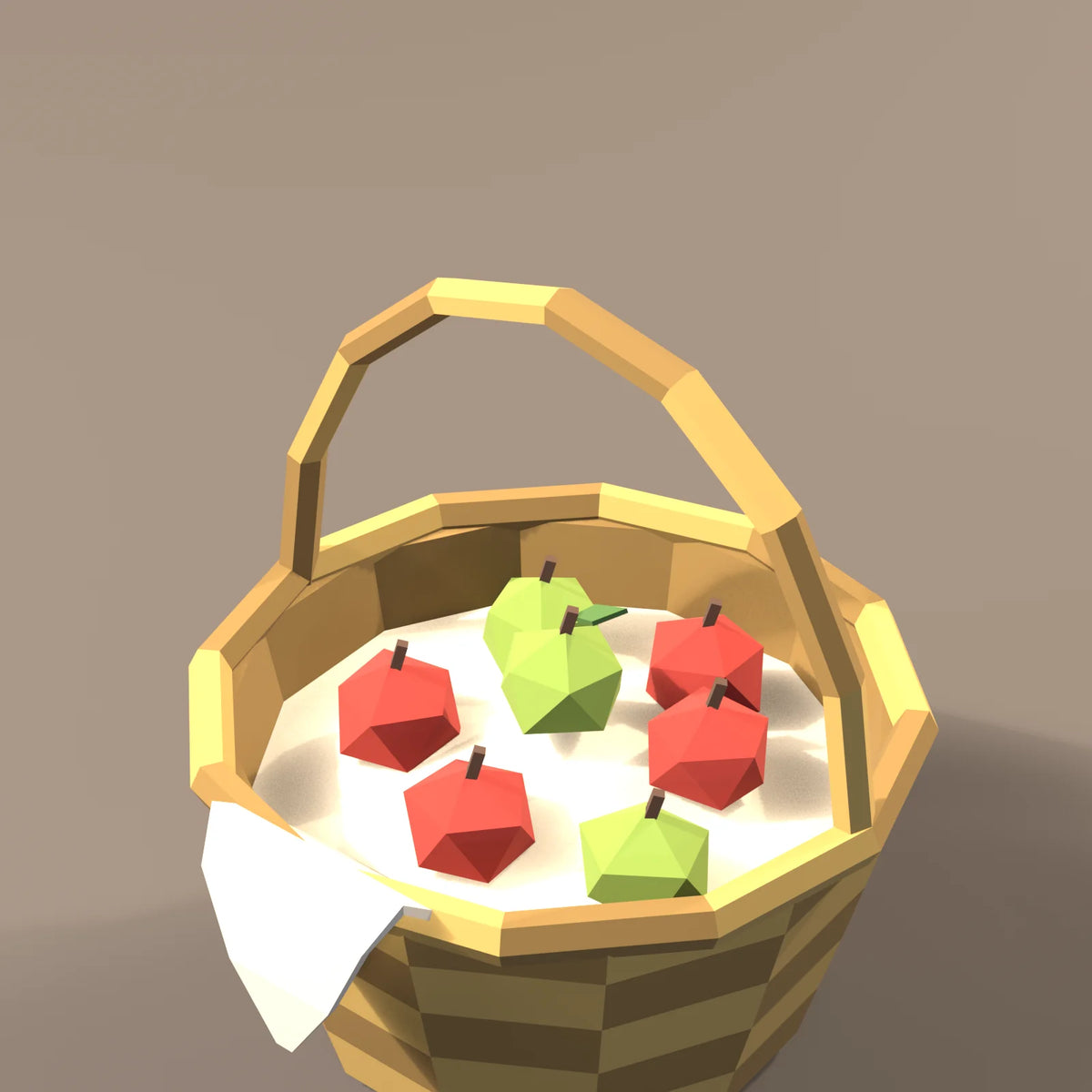 Wicker basket, close-up detail render
