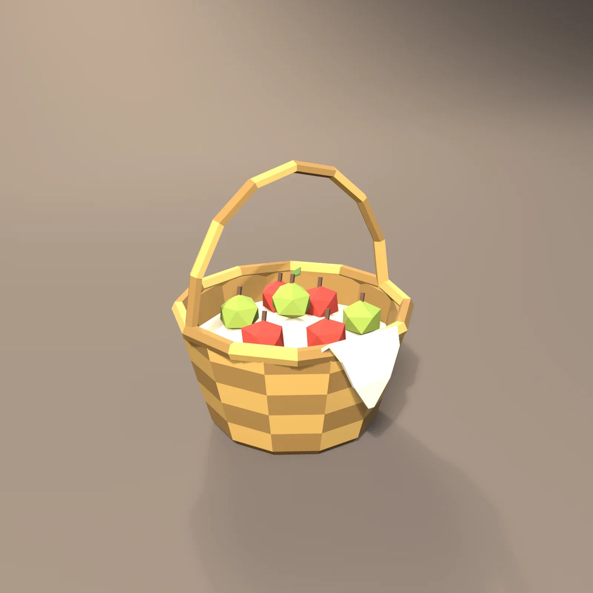 Wicker basket, Hearth & Hollow 3D asset, studio render