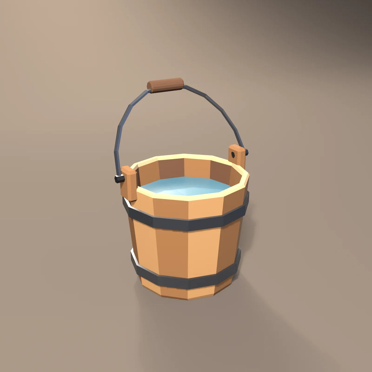 Hooped water bucket, Hearth & Hollow 3D asset, studio render