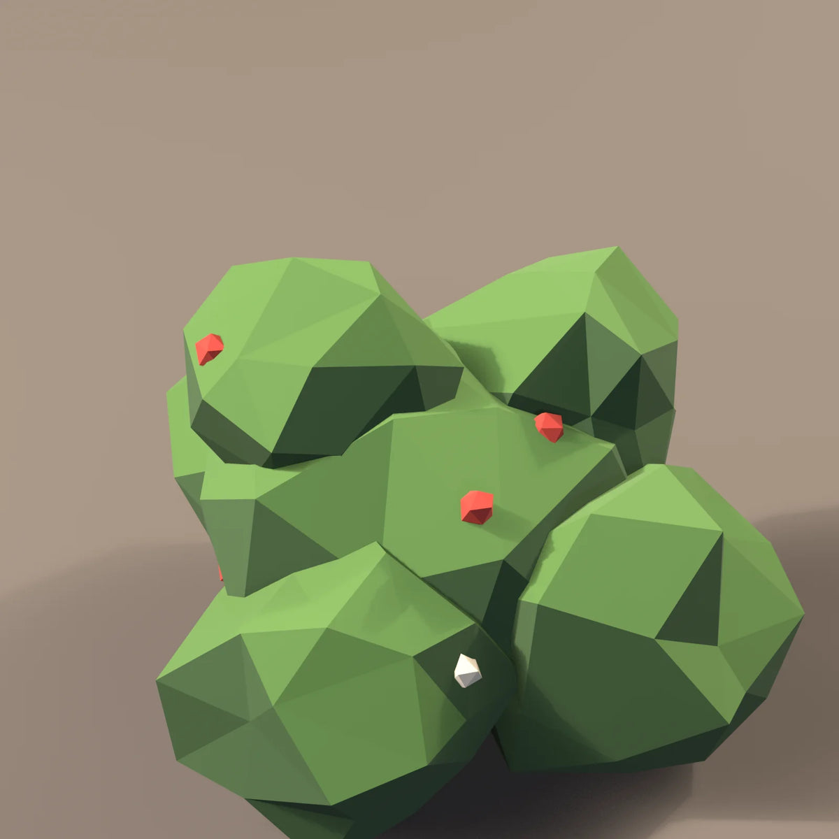 Round shrub, close-up detail render