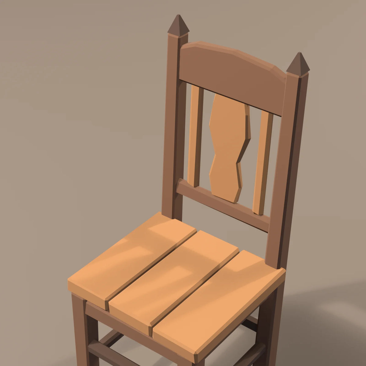High-back tavern chair, close-up detail render