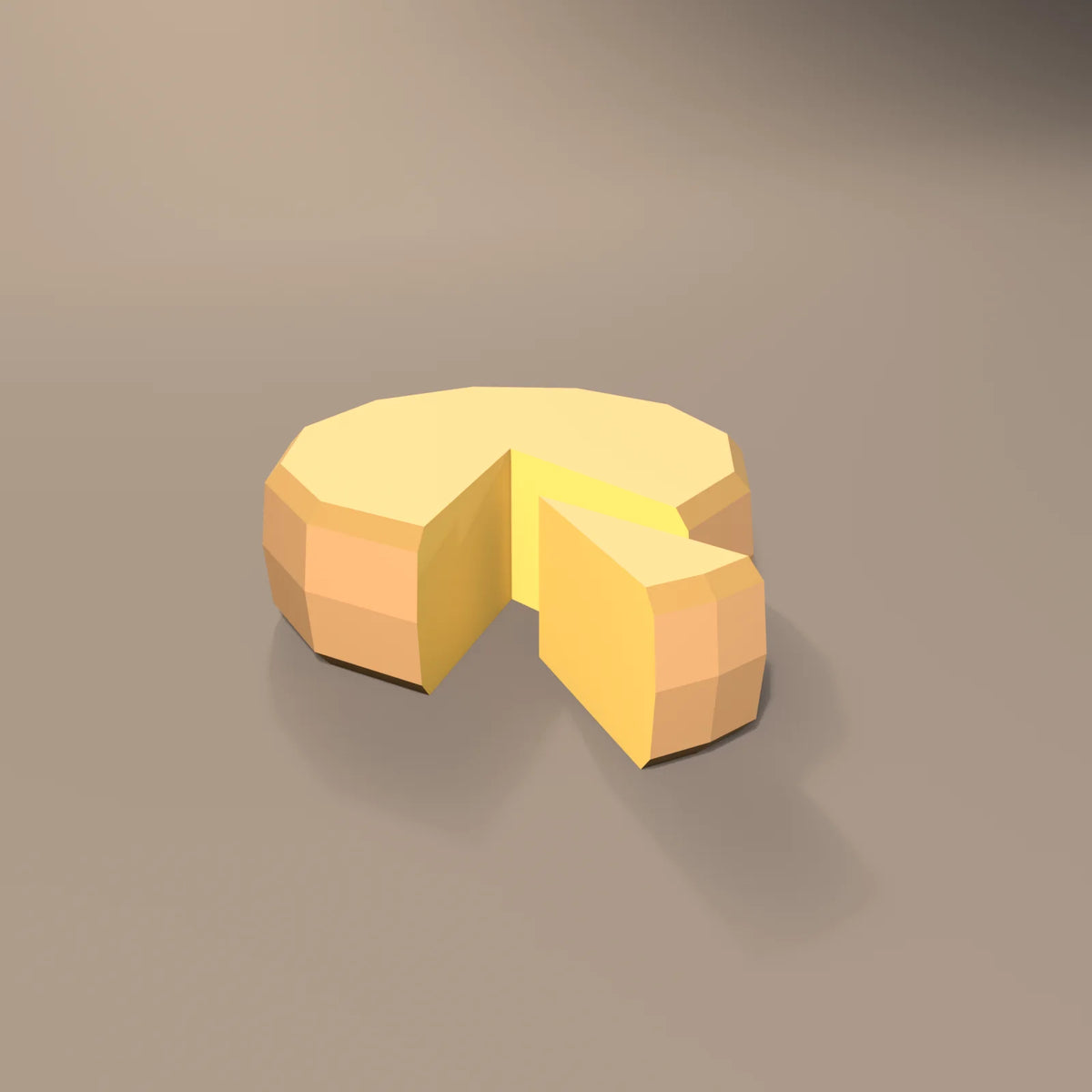 Cut cheese wheel, Hearth & Hollow 3D asset, studio render