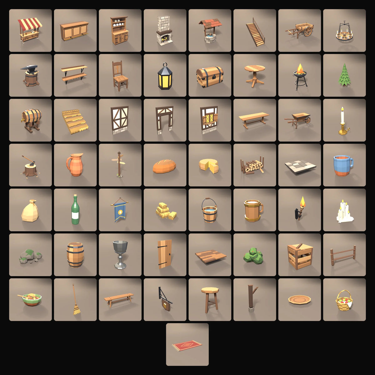 Hearth & Hollow: Complete Collection: studio renders of the 57 included assets