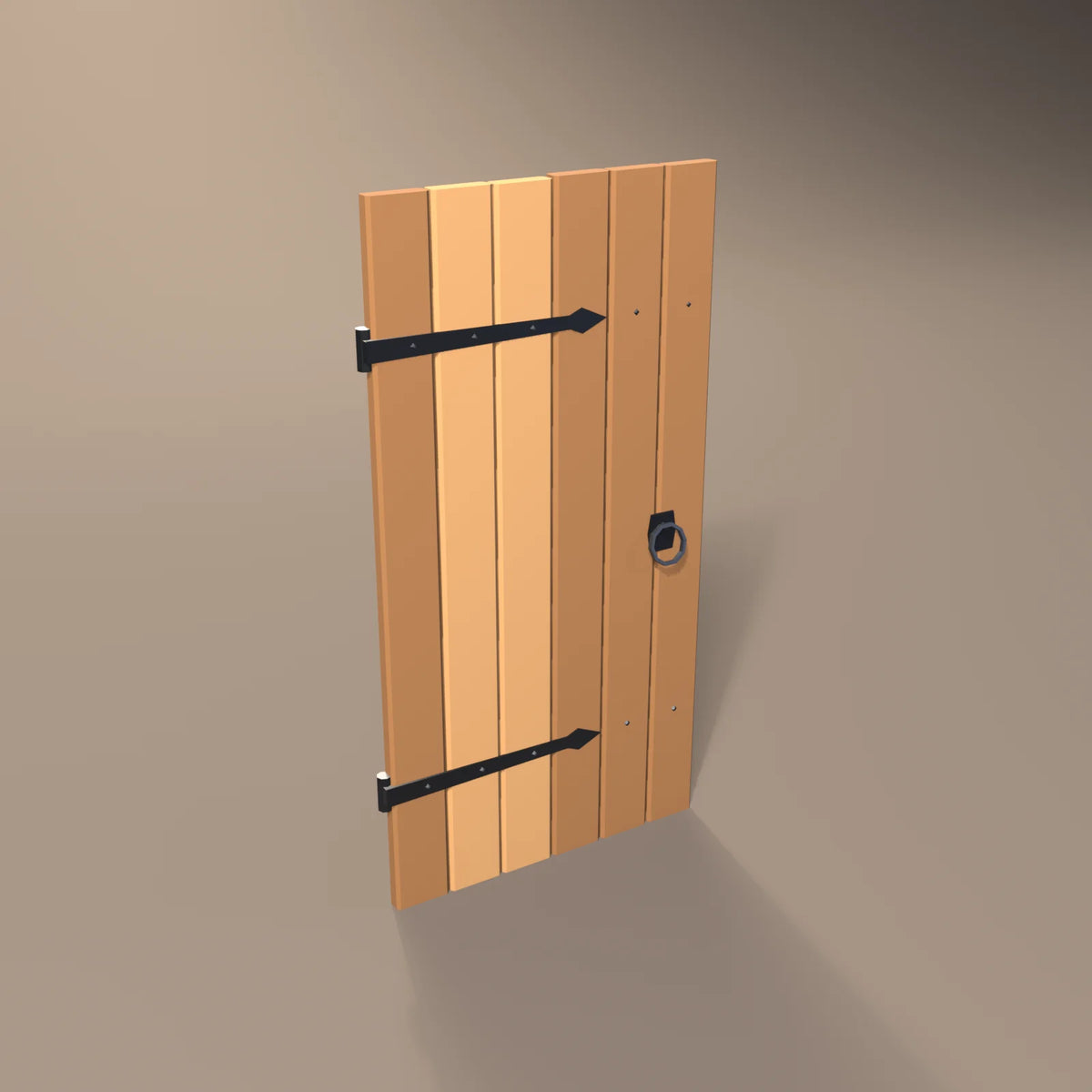 Plank door, Hearth & Hollow 3D asset, studio render