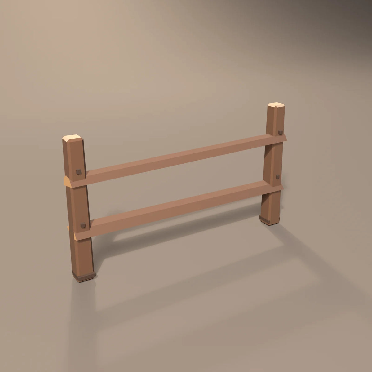 Split-rail fence section, Hearth & Hollow 3D asset, studio render