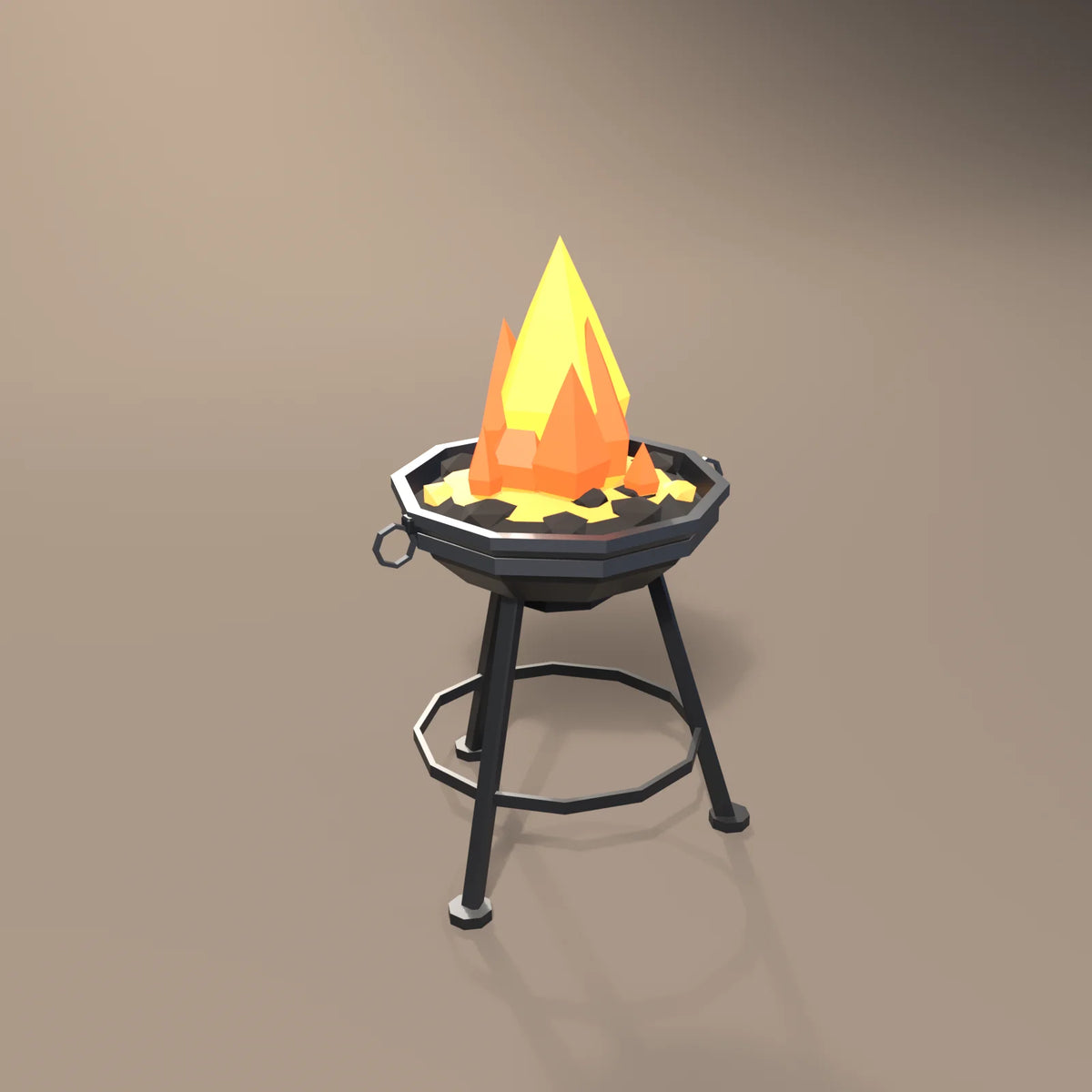 Standing fire brazier, Hearth & Hollow 3D asset, studio render