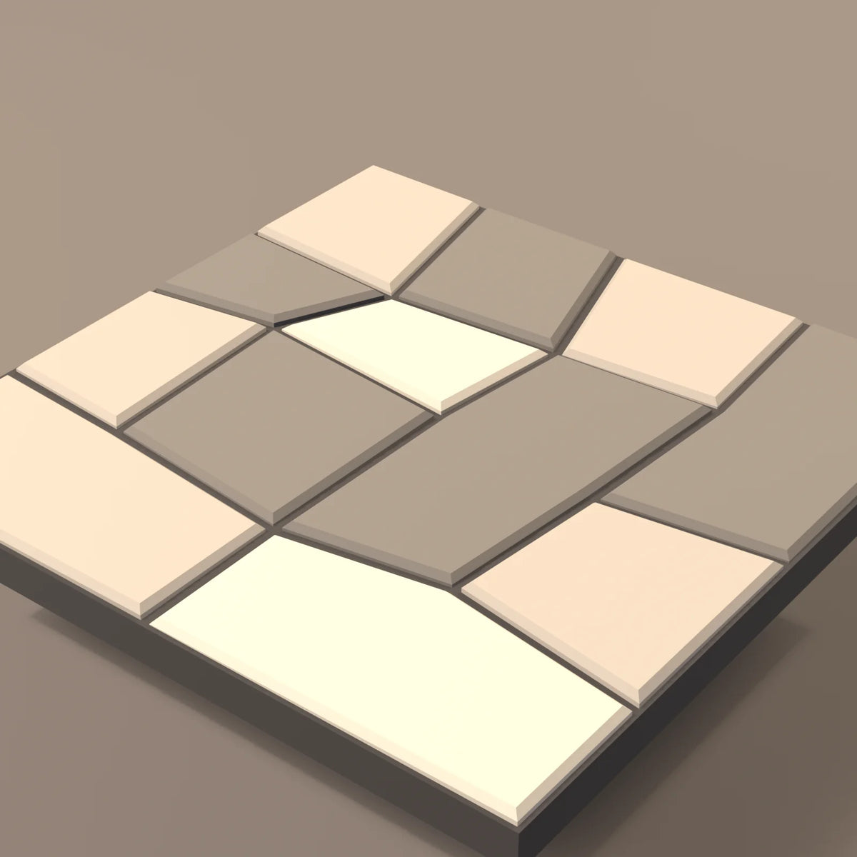 Flagstone floor tile, close-up detail render