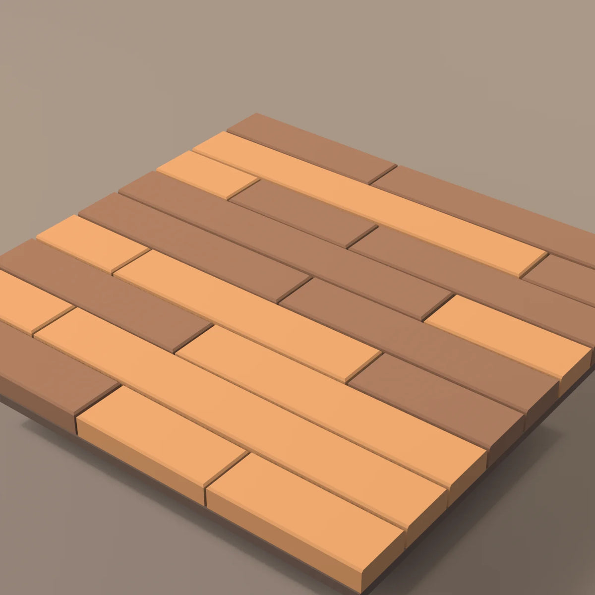 Plank floor tile, close-up detail render
