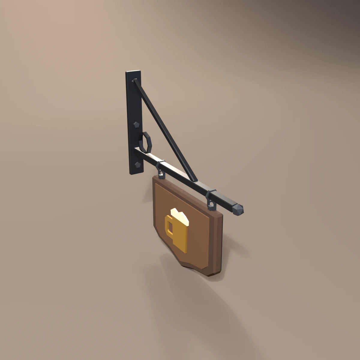 Tavern hanging sign, Hearth & Hollow 3D asset, studio render