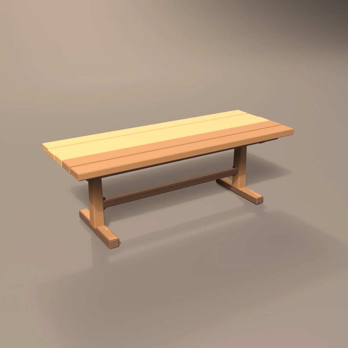 Trestle feast table, Hearth & Hollow 3D asset, studio render
