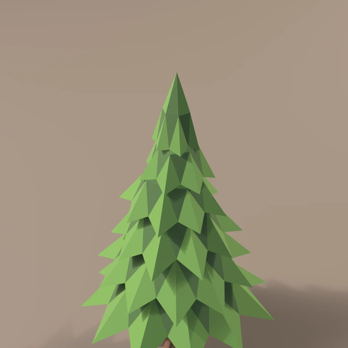 Stylized pine tree, close-up detail render