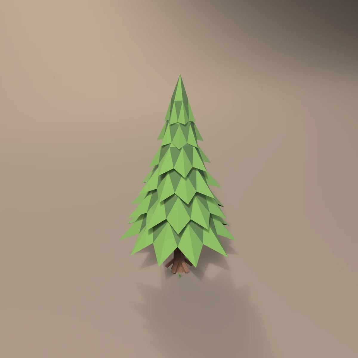 Stylized pine tree, Hearth & Hollow 3D asset, studio render