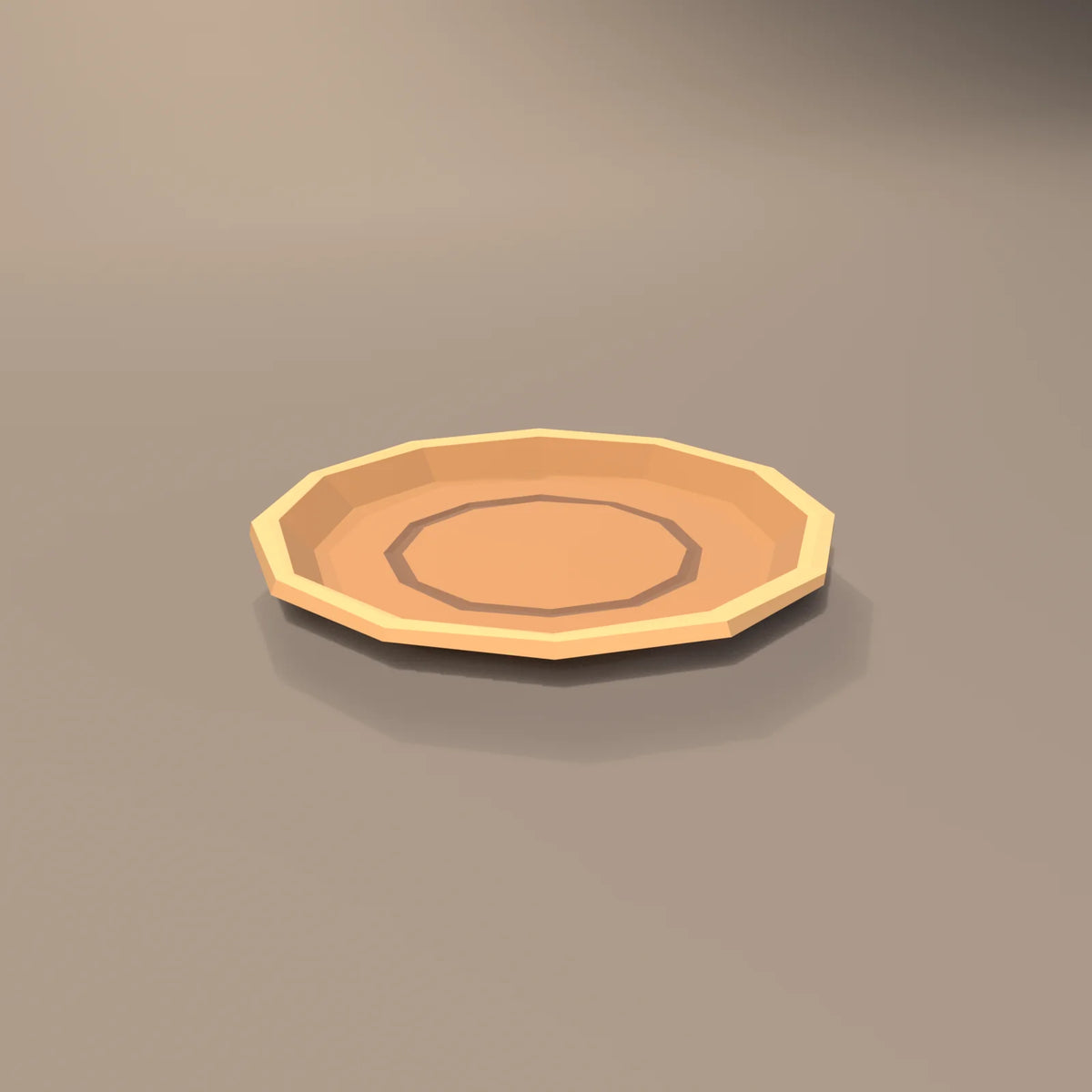 Turned wooden plate, Hearth & Hollow 3D asset, studio render