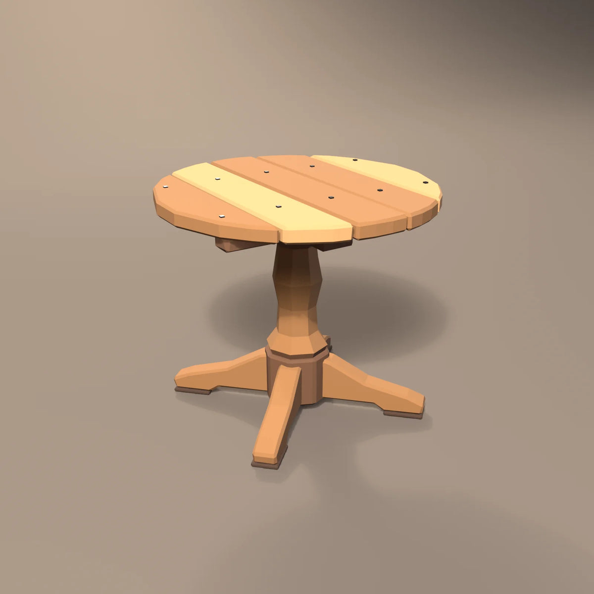 Round pedestal table, Hearth & Hollow 3D asset, studio render
