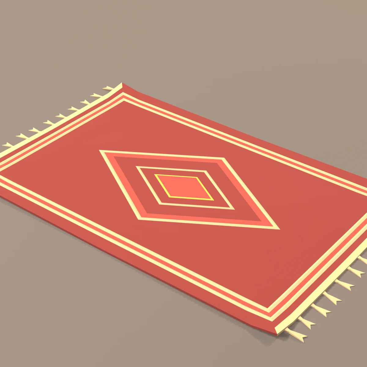 Woven floor rug, close-up detail render