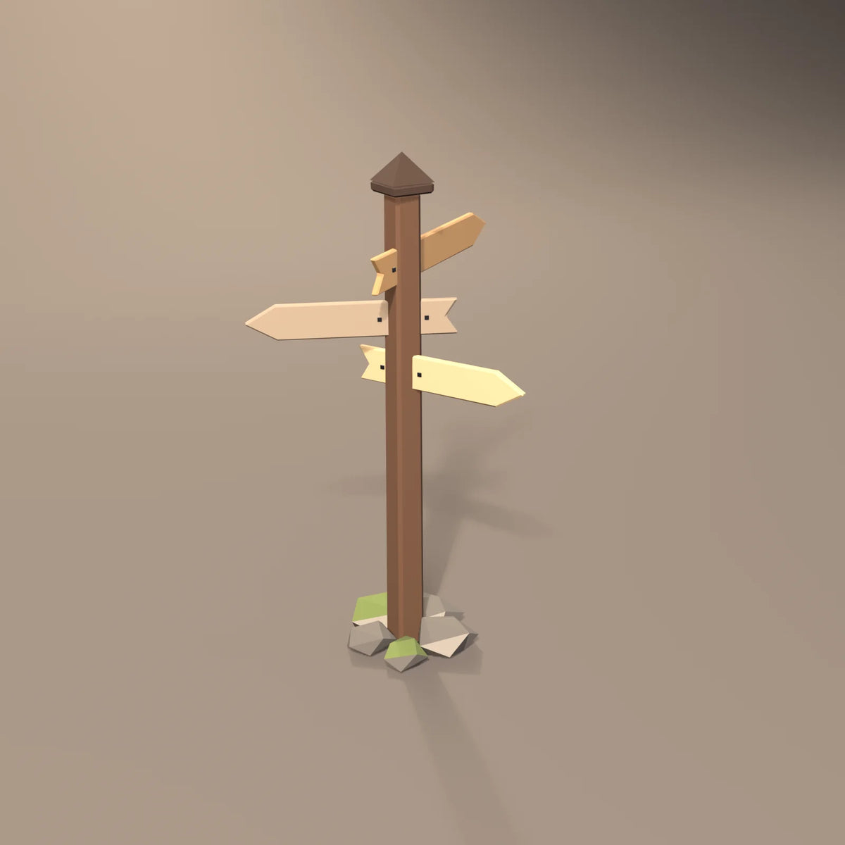 Crossroads signpost, Hearth & Hollow 3D asset, studio render
