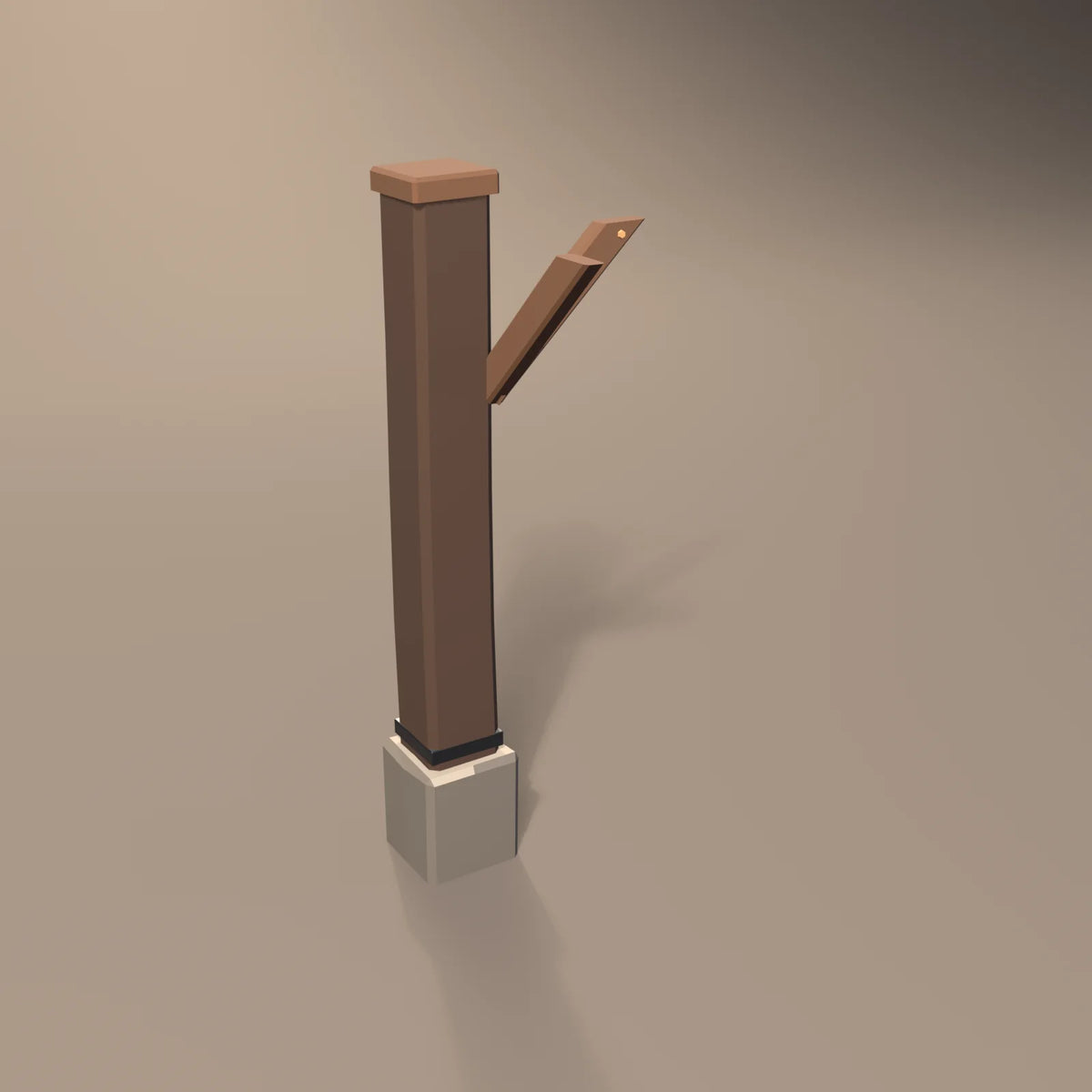 Timber post, Hearth & Hollow 3D asset, studio render