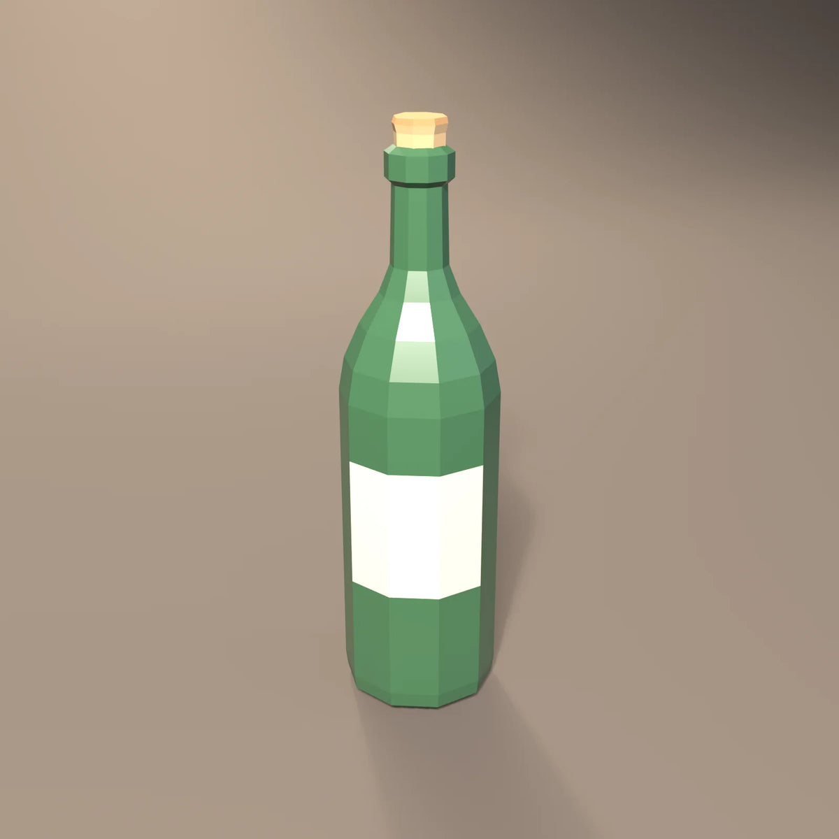 Green glass wine bottle, Hearth & Hollow 3D asset, studio render