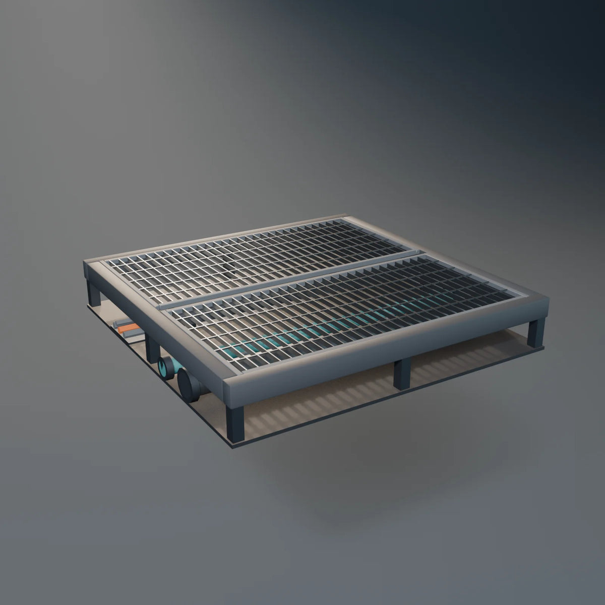 Floor Grate, Kestrel Station 3D asset, studio render