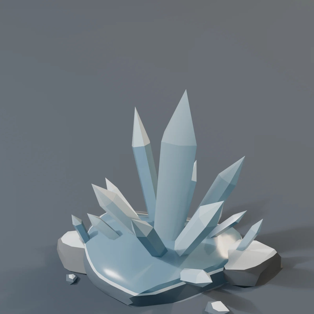 Ice Shards, close-up detail render