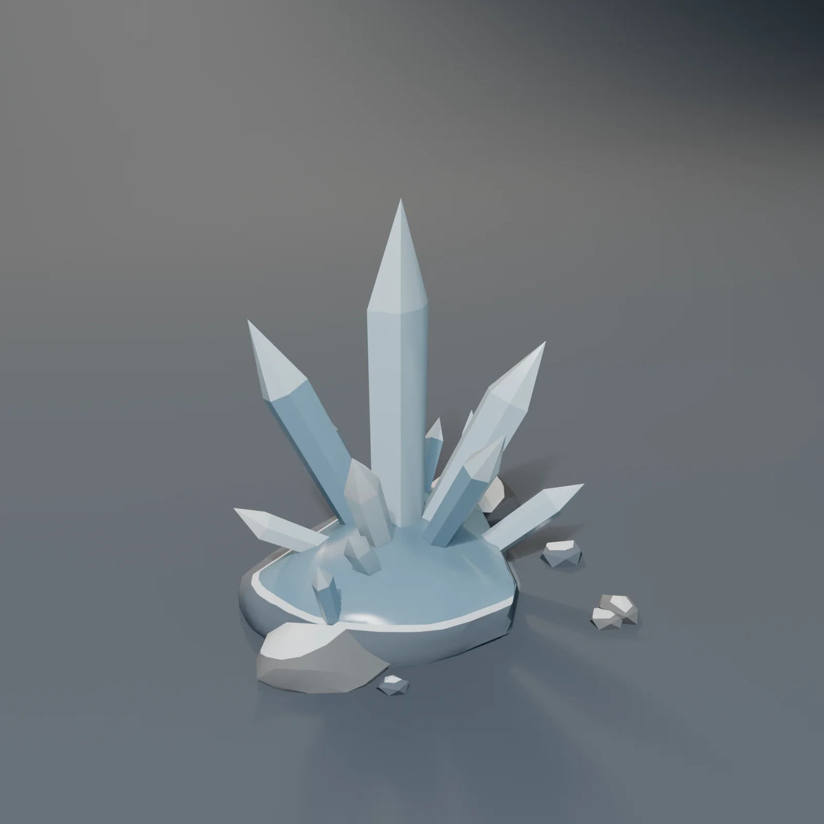 Ice Shards, Kestrel Station 3D asset, studio render