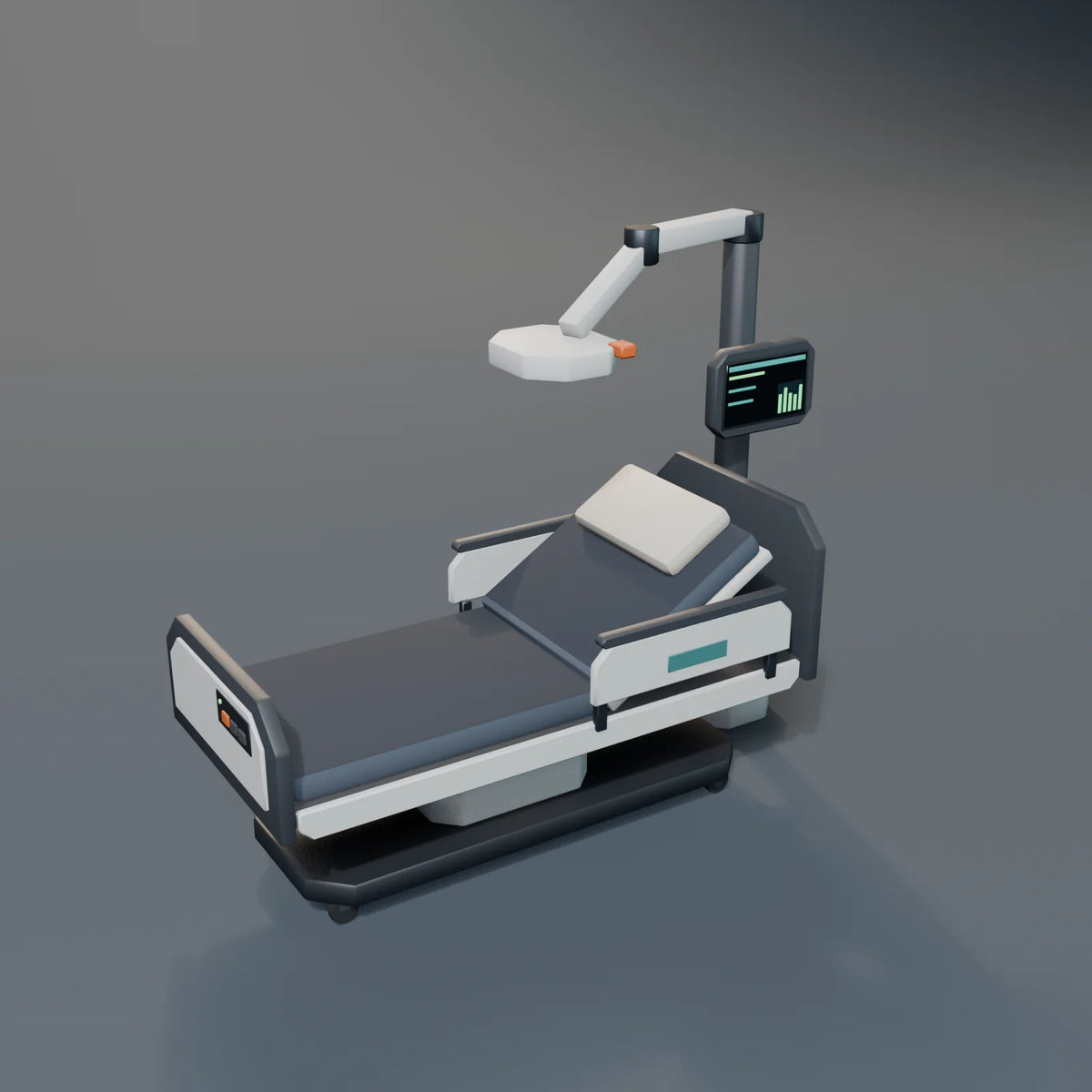 Medical Bed, Kestrel Station 3D asset, studio render