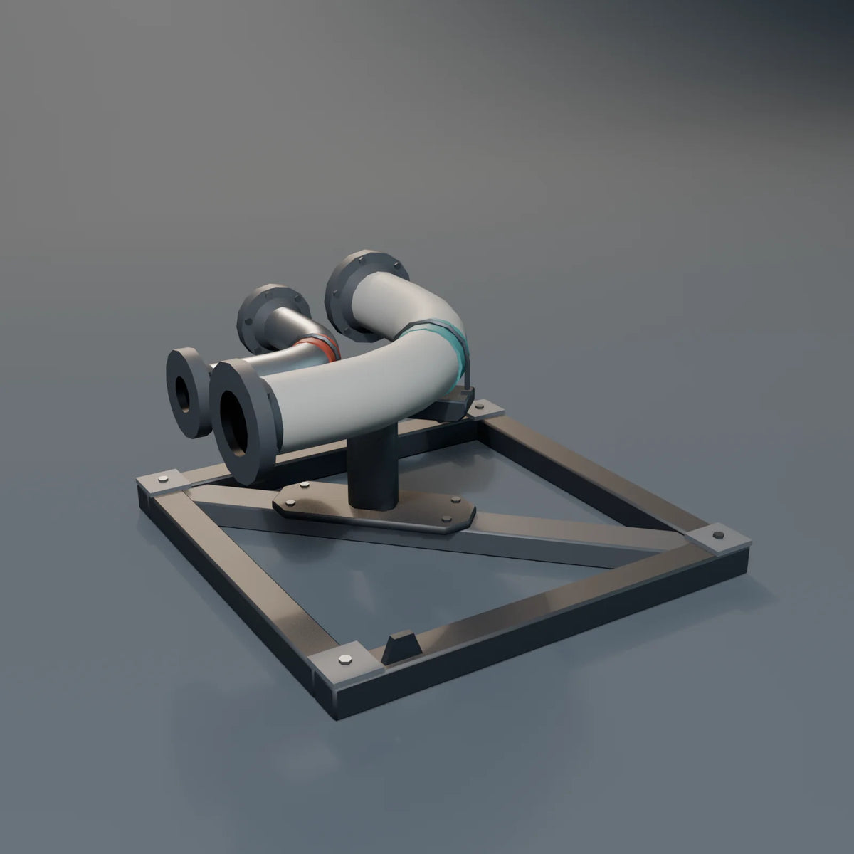 Pipe Elbow, Kestrel Station 3D asset, studio render