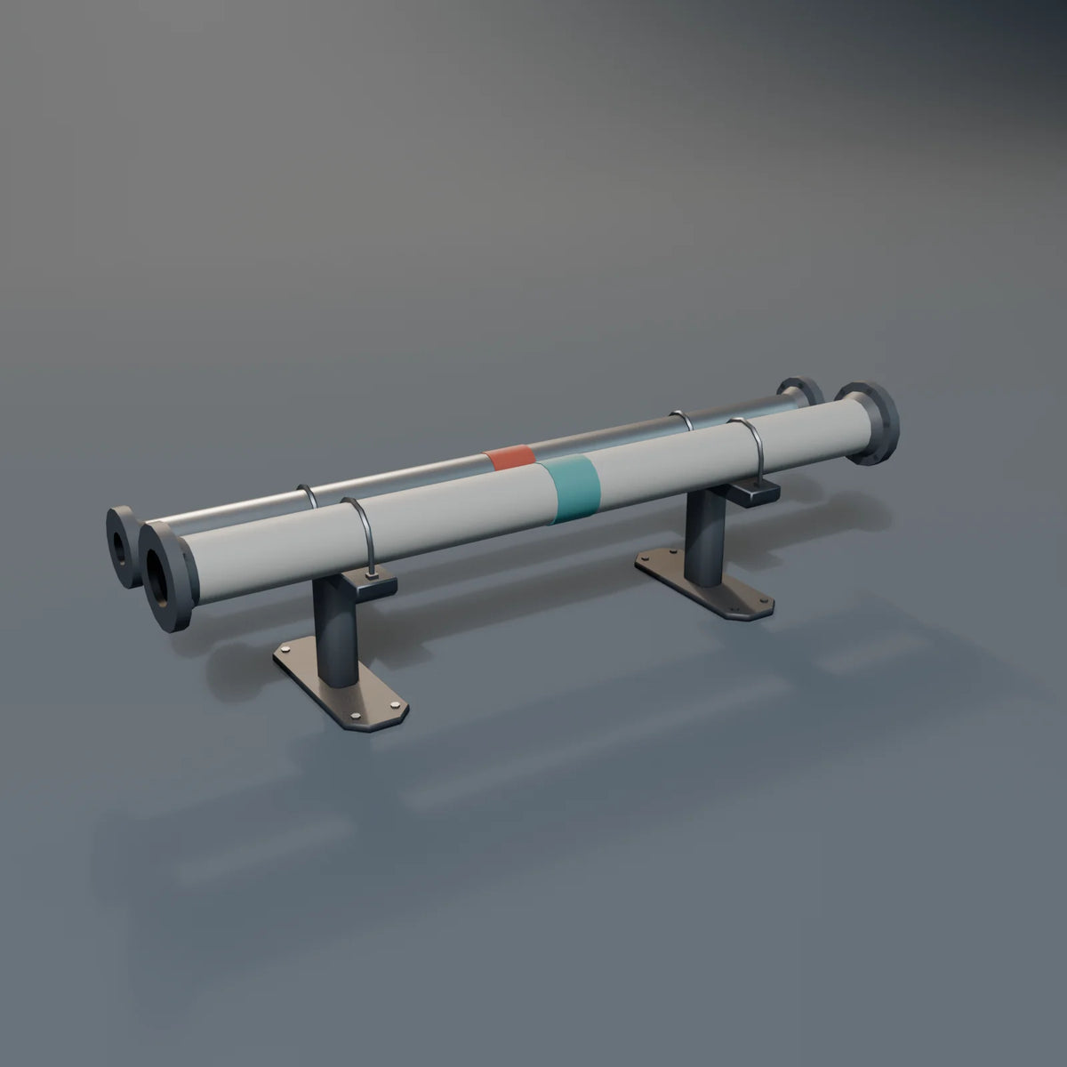 Pipe Run, Kestrel Station 3D asset, studio render