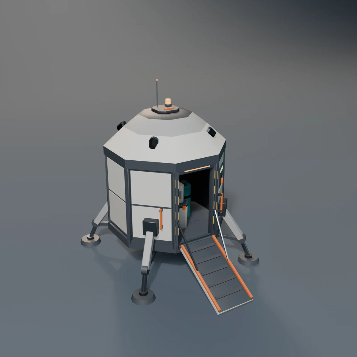 Supply Drop Pod, Kestrel Station 3D asset, studio render
