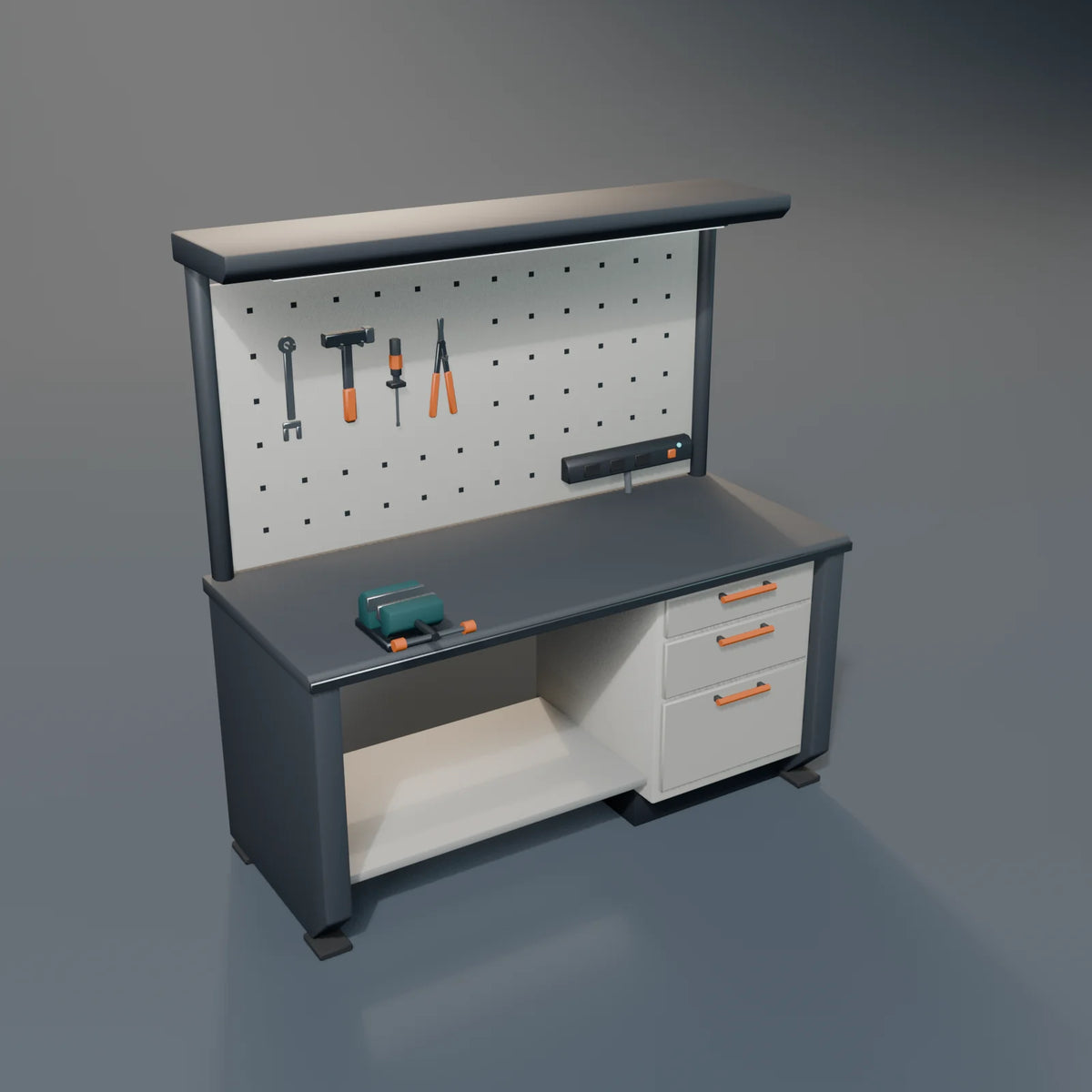 Workbench, Kestrel Station 3D asset, studio render