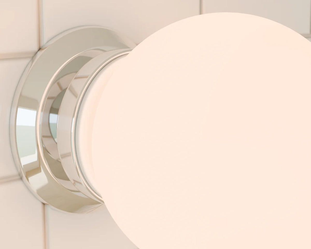 Bathroom Globe Wall Light, close-up detail render