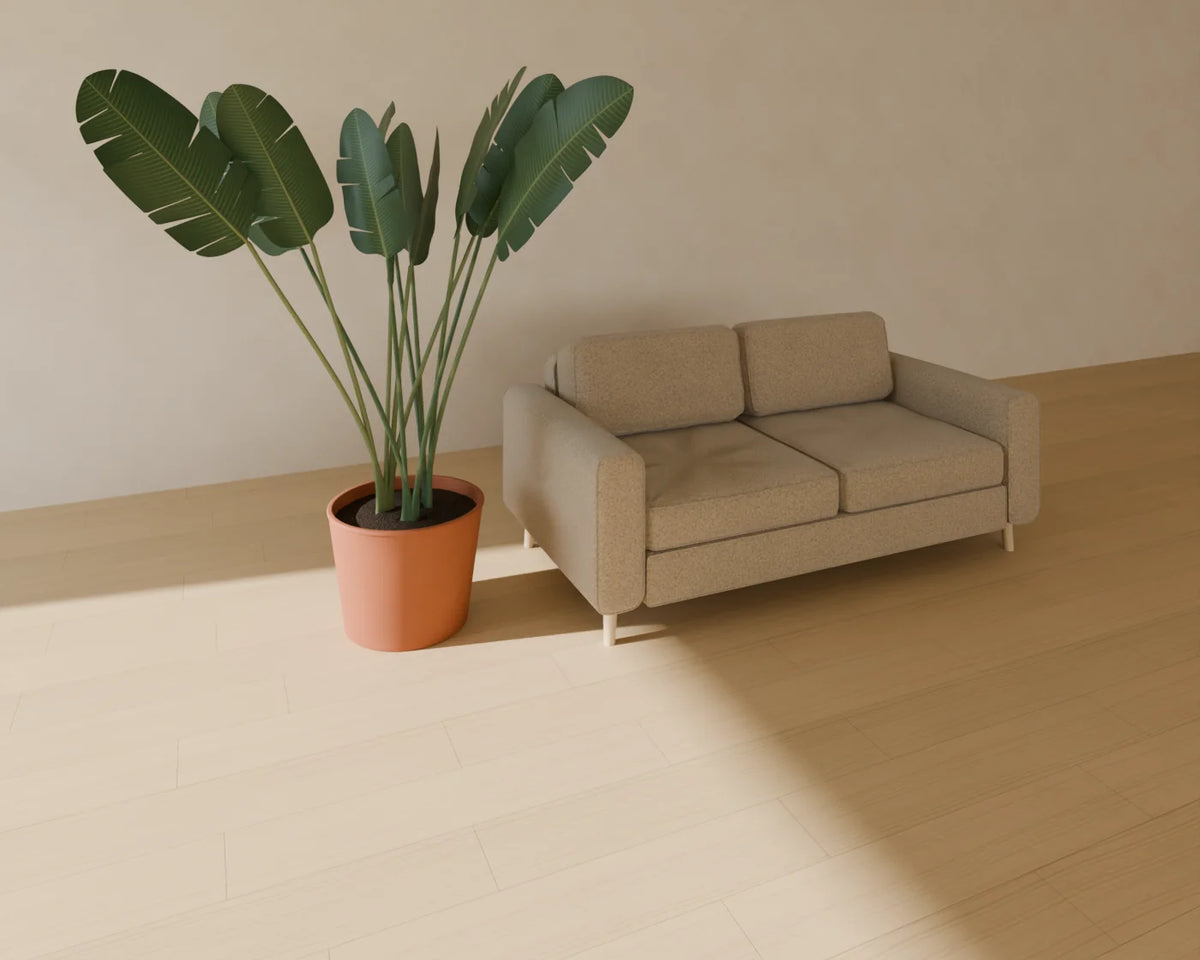 Bird of Paradise in Planter styled in a Linden House room with the two-seat sofa (sold separately)