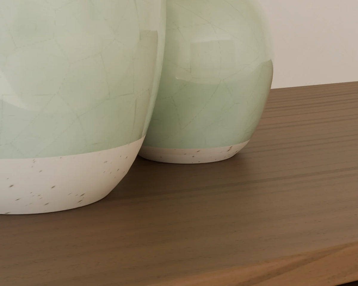 Ceramic Vase Trio, close-up detail render