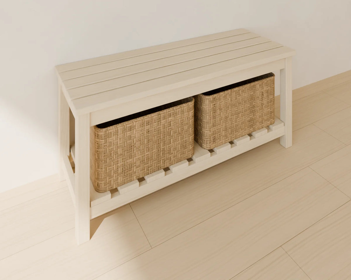 Hallway Storage Bench, Linden House 3D asset, studio render