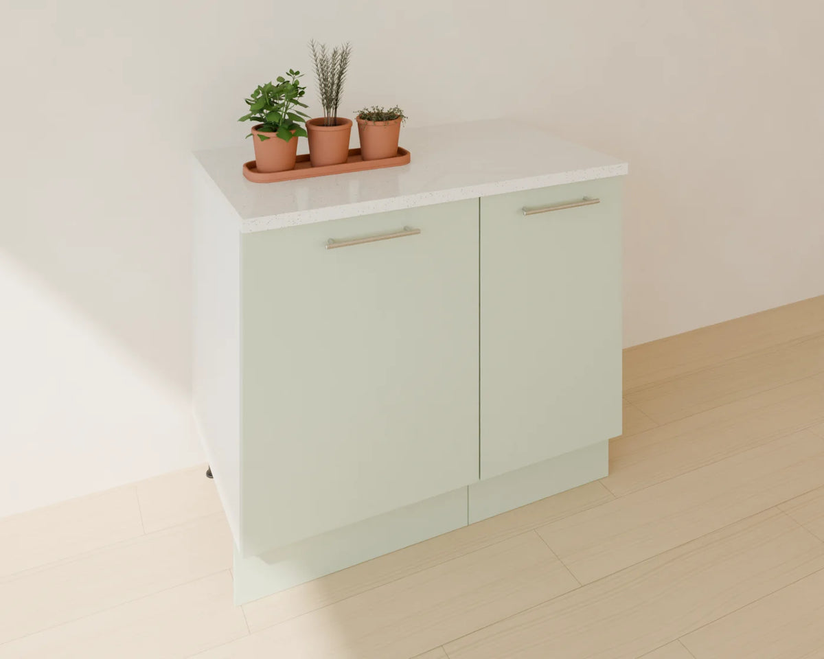 Kitchen Herb Pots styled in a Linden House room with the base door cabinet (sold separately)