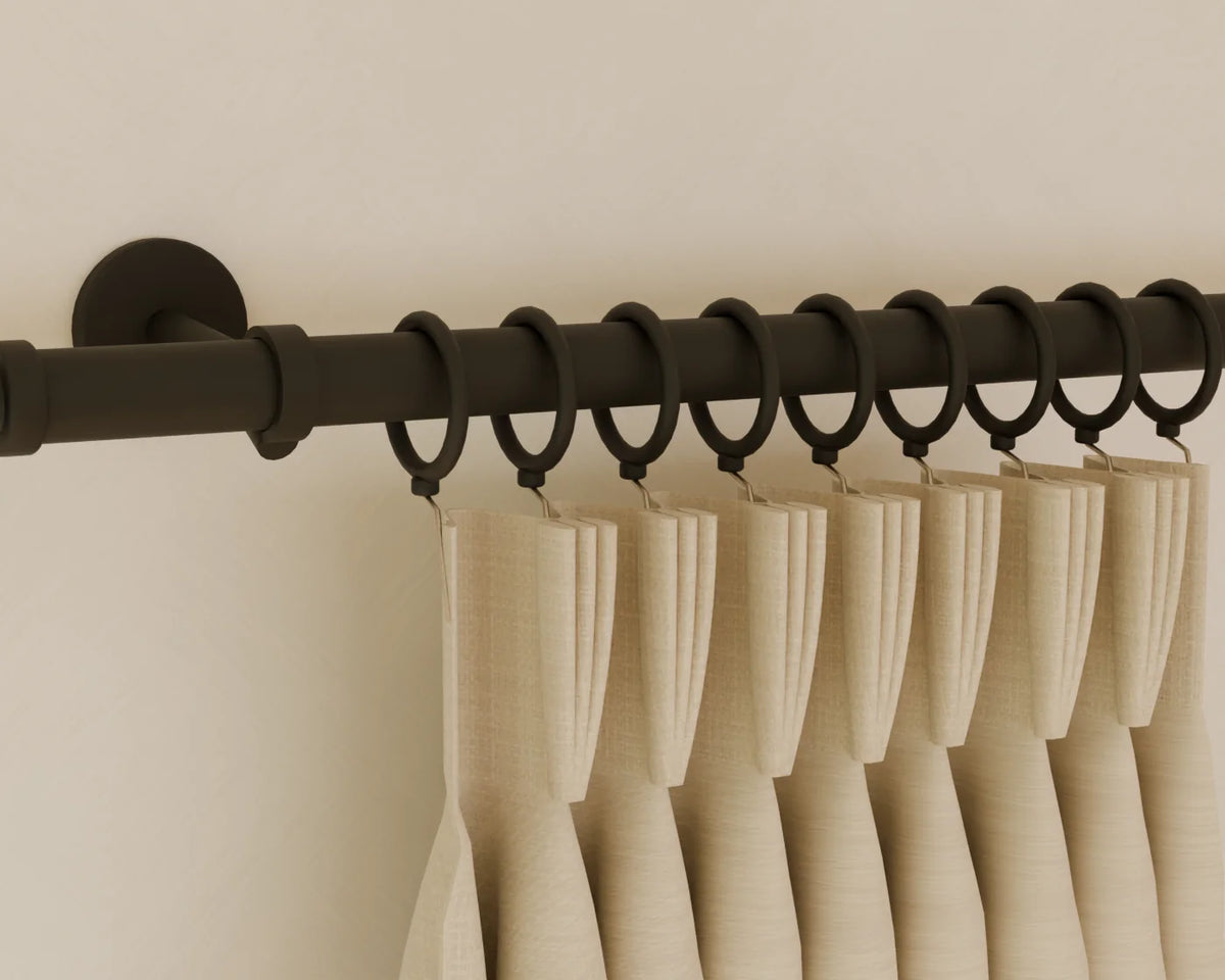 Linen Curtain Pair, close-up detail render