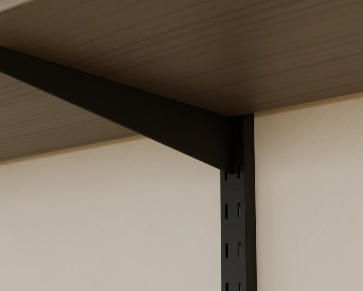 Modular Wall Shelving, close-up detail render