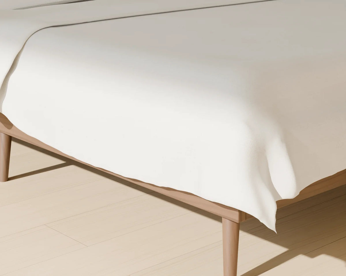Walnut Panel Bed, close-up detail render