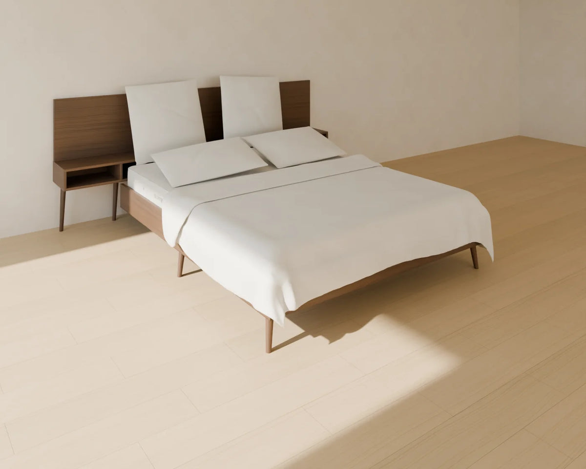 Walnut Panel Bed, Linden House 3D asset, studio render