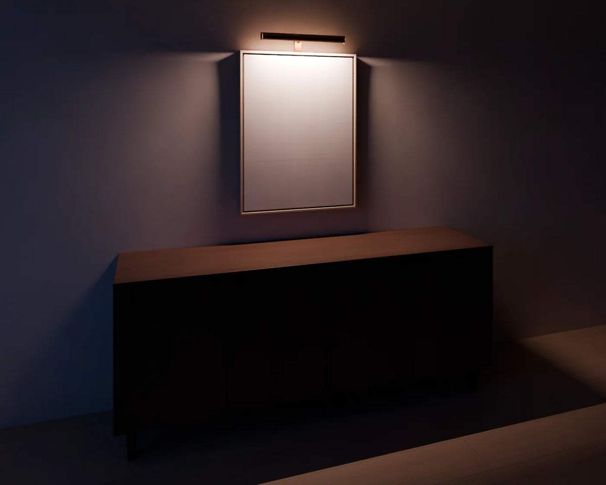 Picture Light styled in a Linden House room with the sideboard and large framed canvas (sold separately)