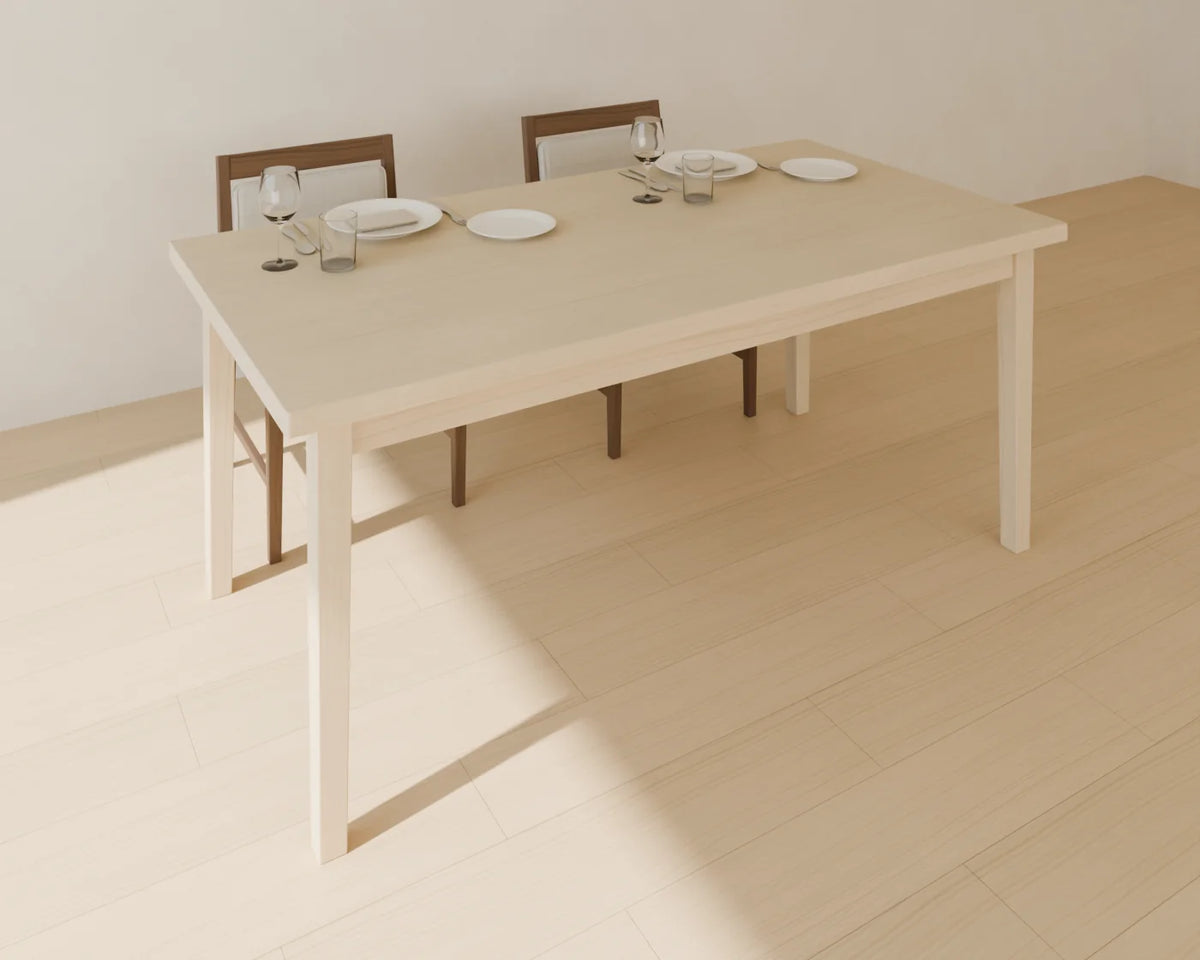 Place Setting styled in a Linden House room with the rectangular dining table and upholstered dining chair (sold separately)